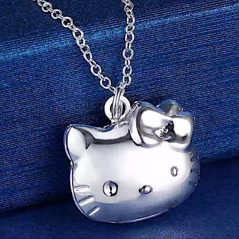 Hello Kitty Sterling Silver Locket Charm Necklace
